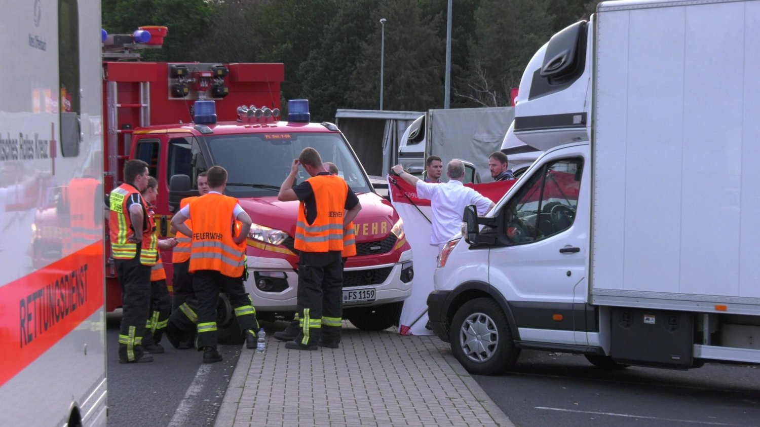 Die Unglücksstelle auf dem Rastplatz