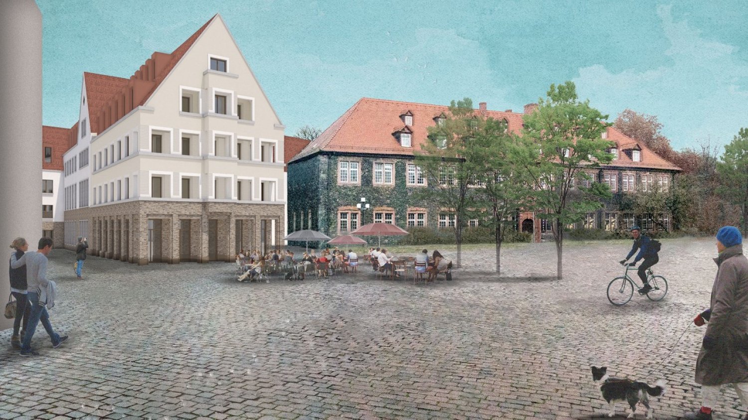 Die Abbildung zeigt die geplante Neugestaltung um das Hanauer Fronhofquartier