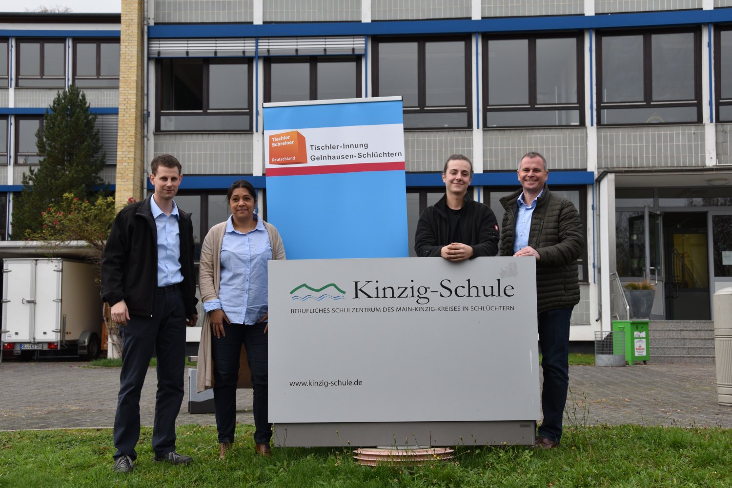 (v.l.) Holger Faust, Sheila Eckert, Kandidat Marlon Kaufmann und Heiko Schreiber.
