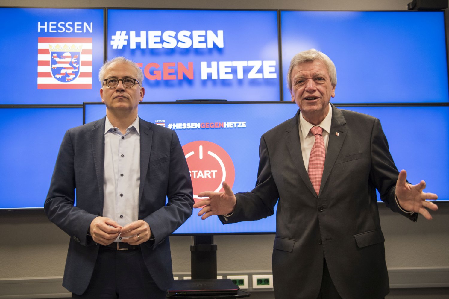 Volker Bouffier und sein Stellvertreter Tarek Al-Wazir