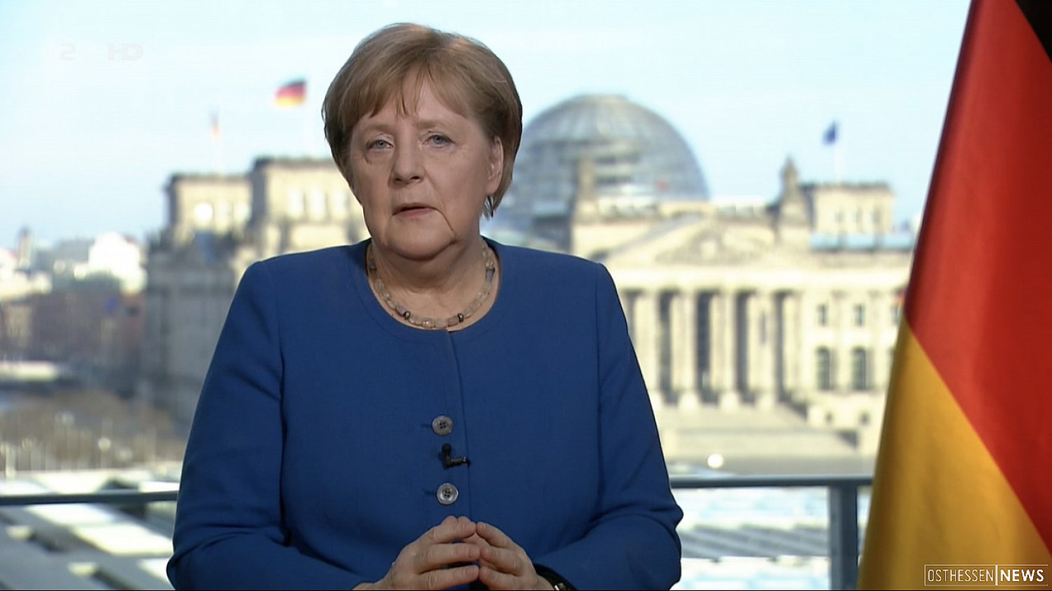 Bundeskanzlerin Angela Merkel richtet ihr Wort am Mittwochabend ab die Bevölkerung