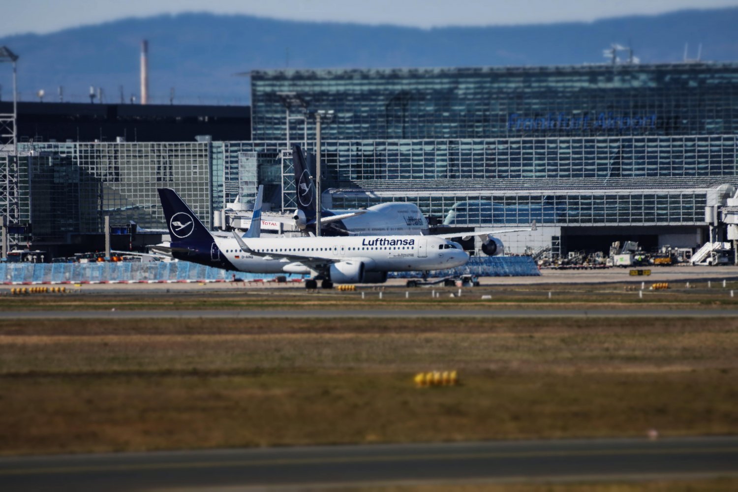 Kaum Betrieb am Flughafen in Frankfurt am Main
