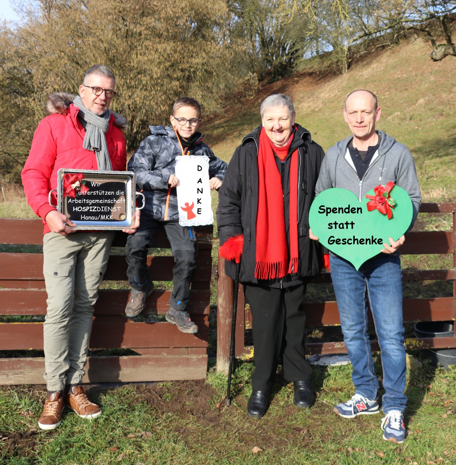 Von links: Spenden statt Geschenke: Alfred Appel, Paul Schneider, Christa Schreiber und Thorsten Müller.