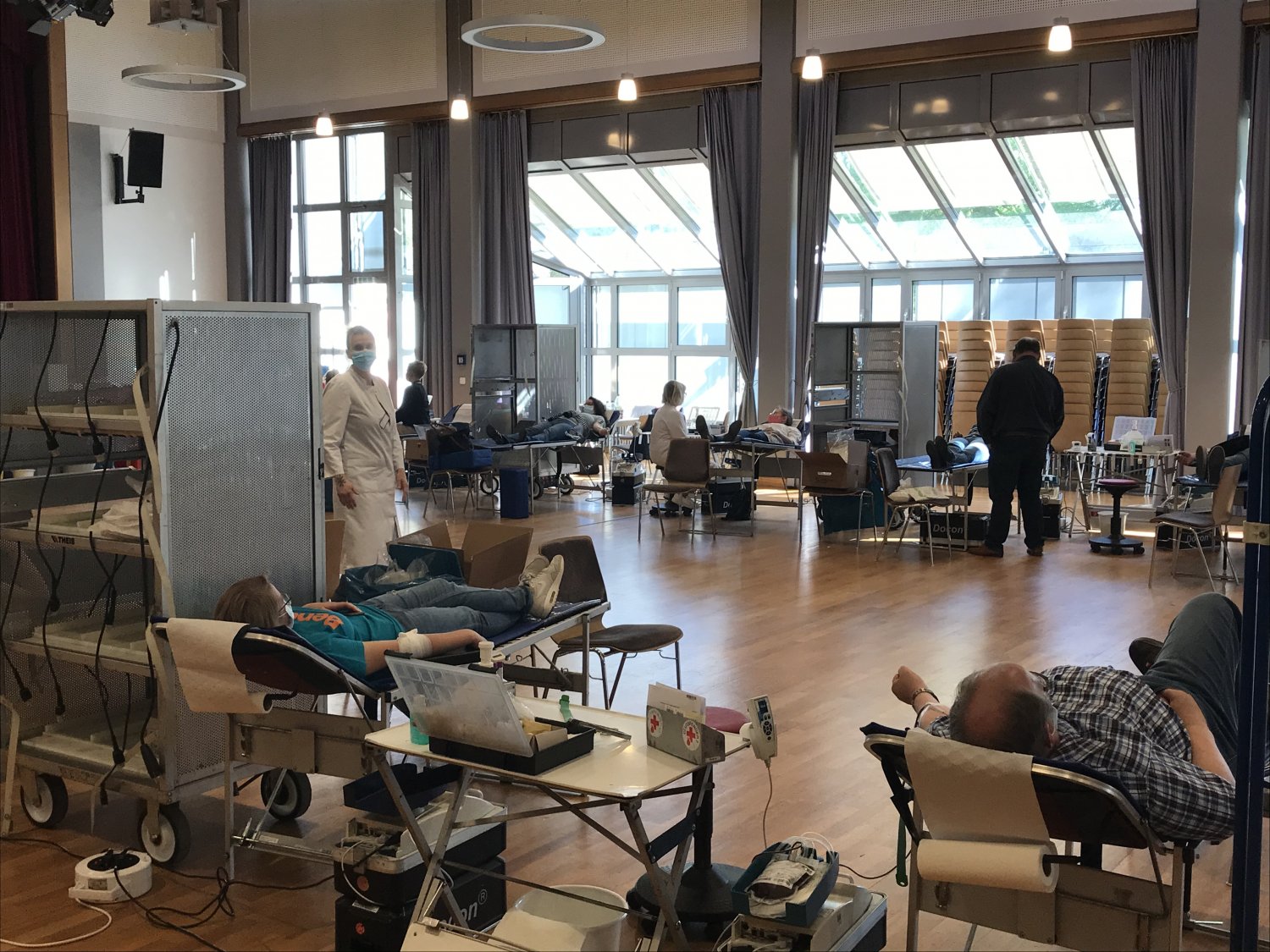 In der Stadthalle Schlüchtern wurde ein Blutspendezentrum eingerichtet.