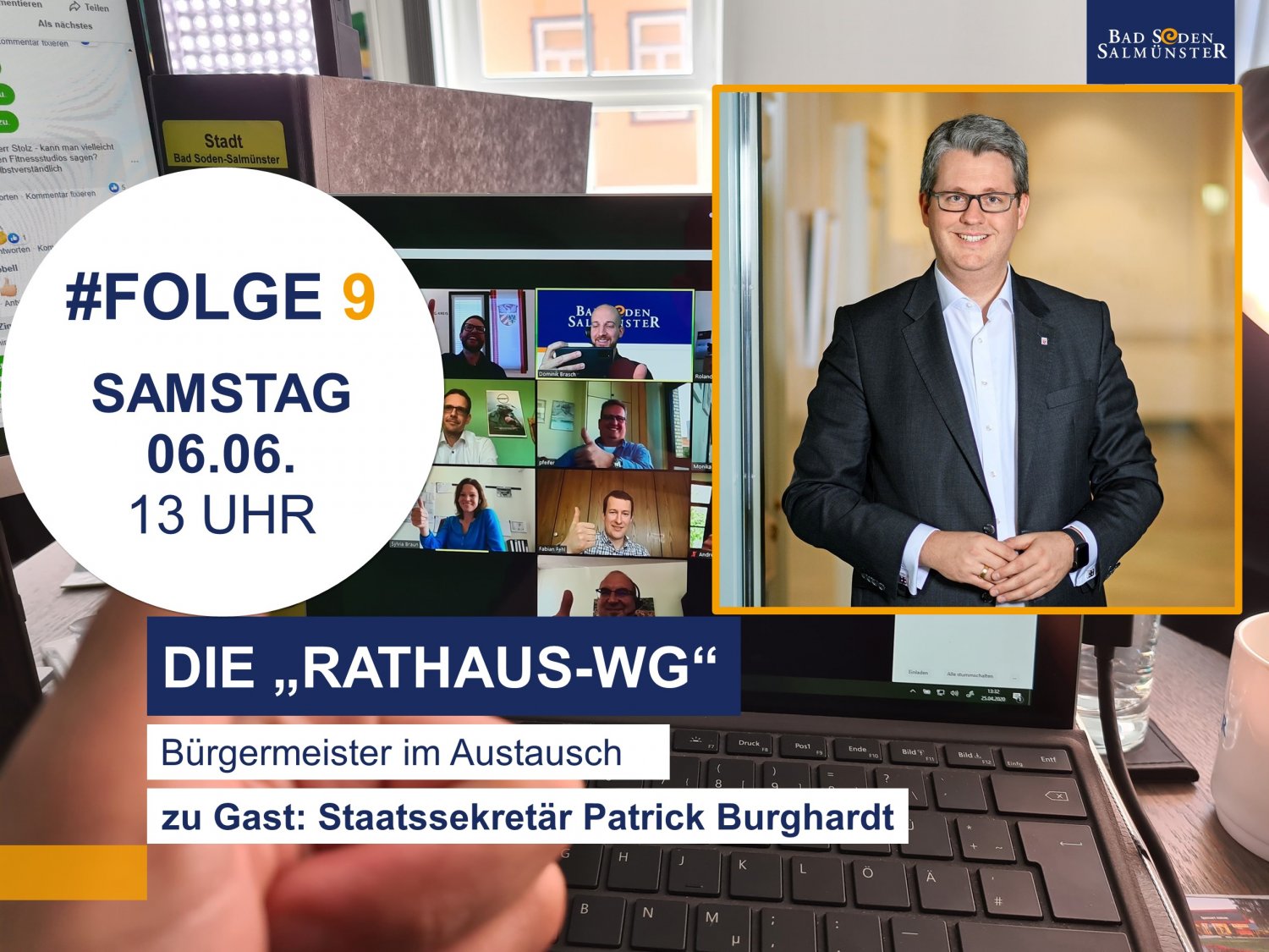 Patrick Burghardt, Staatssekretär für Digitale Strategie und Entwicklung, im Gespräch mit den Bürgermeisterinnen und Bürgermeistern der Rathaus-WG.