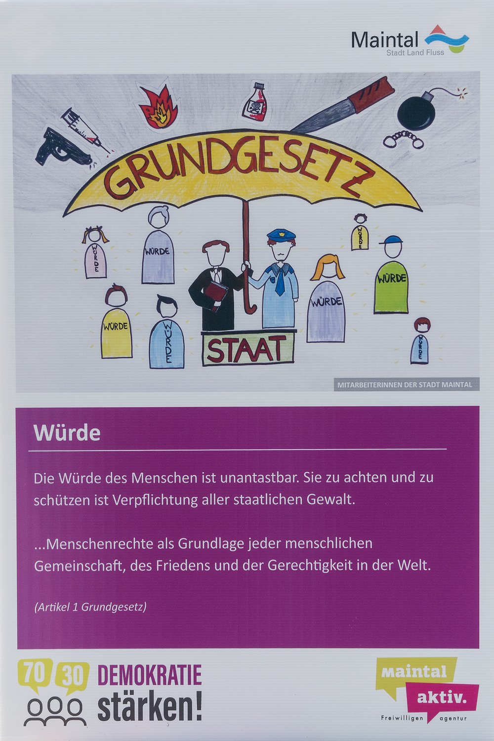Das Plakat ist im Rahmen einer Demokratie-Aktion entstanden
