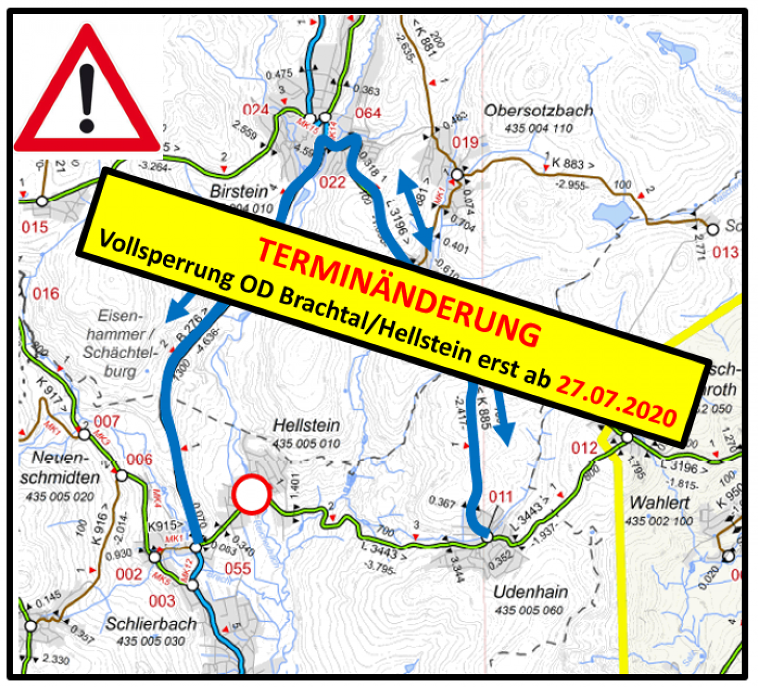 Dementsprechend bleibt die Ortsdurchfahrt von Hellstein für alle Verkehrsteilnehmer zunächst weiter befahrbar.