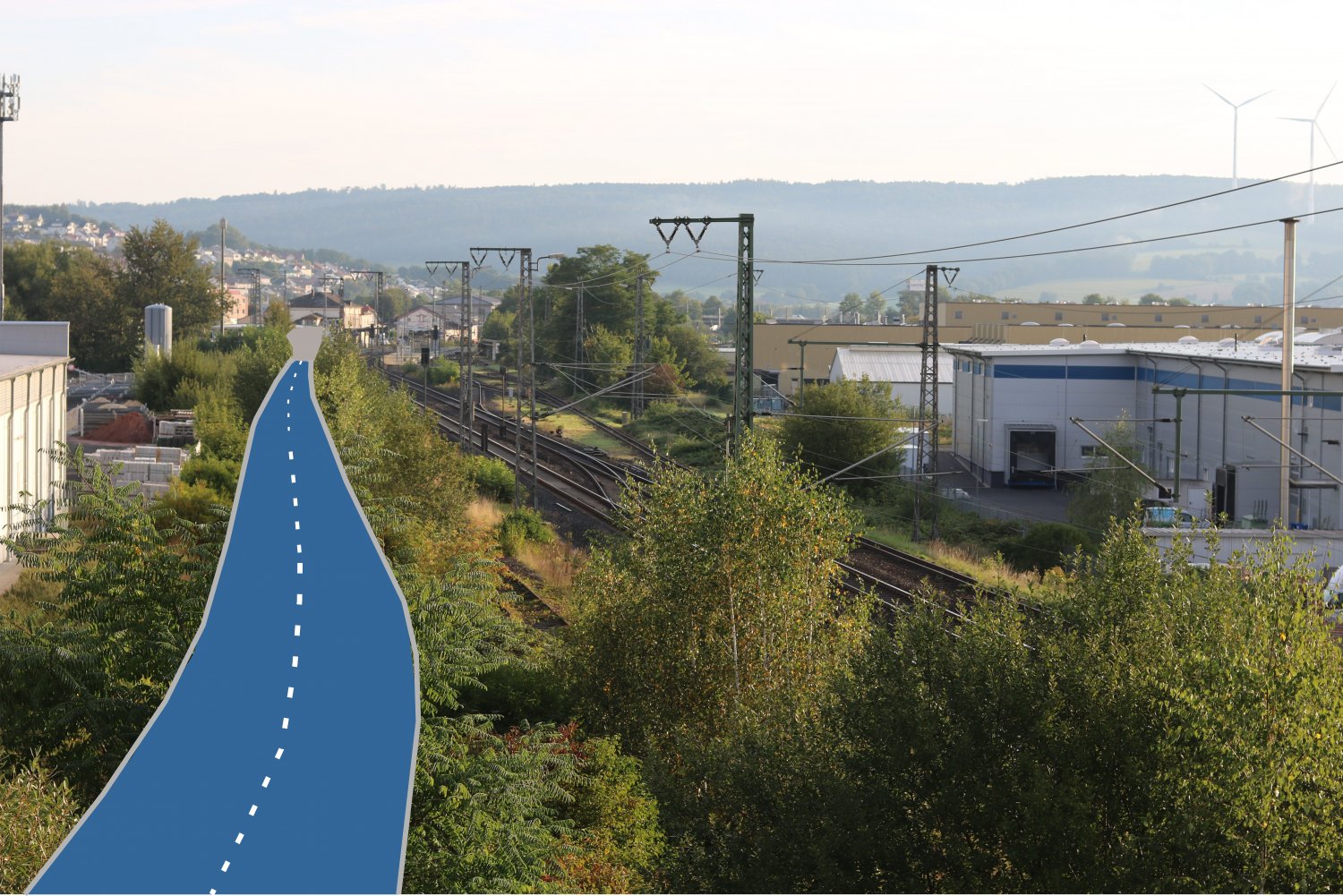 Auch westlich des Bahnhofs könnte ein neuer Radweg die Wächtersbacher „aufs Rad“ bringen.