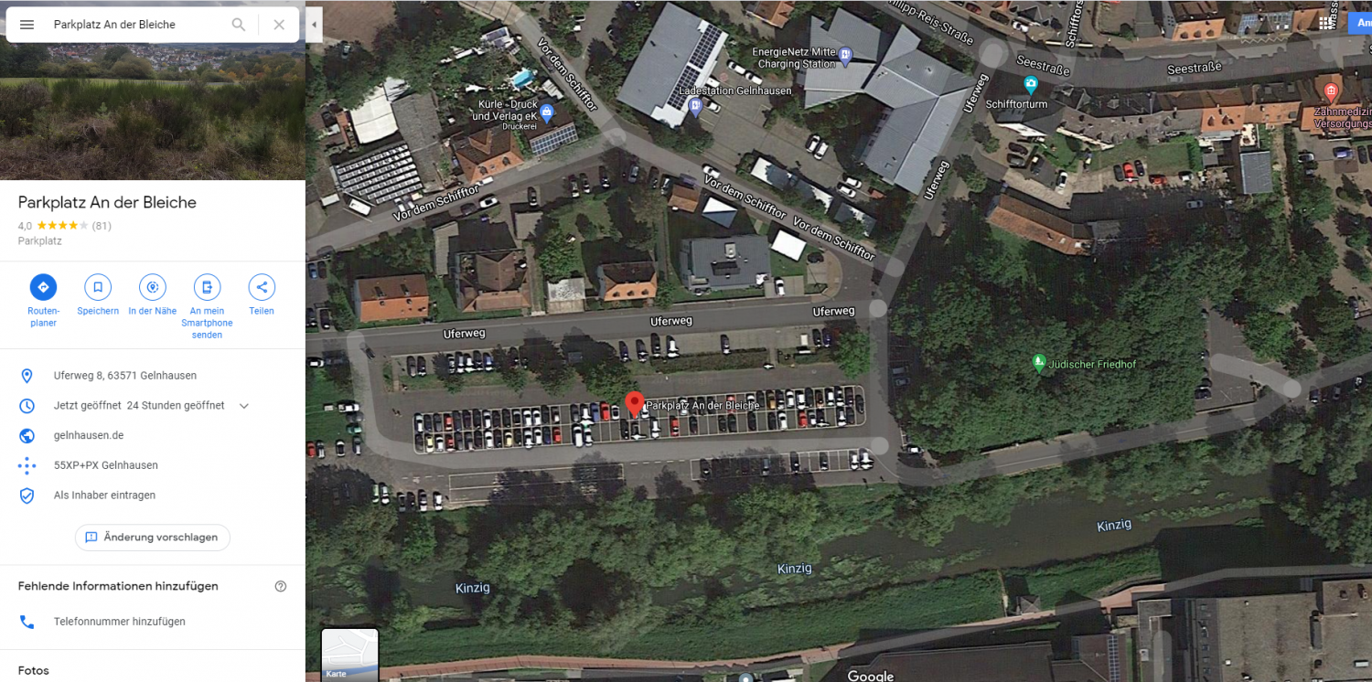 Der Parkplatz-Name wurde geändert