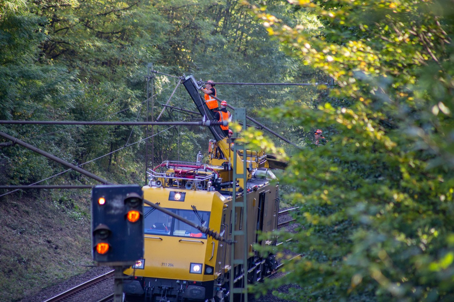 Reparaturarbeiten auf der Bahnstrecke Hanau-Fulda