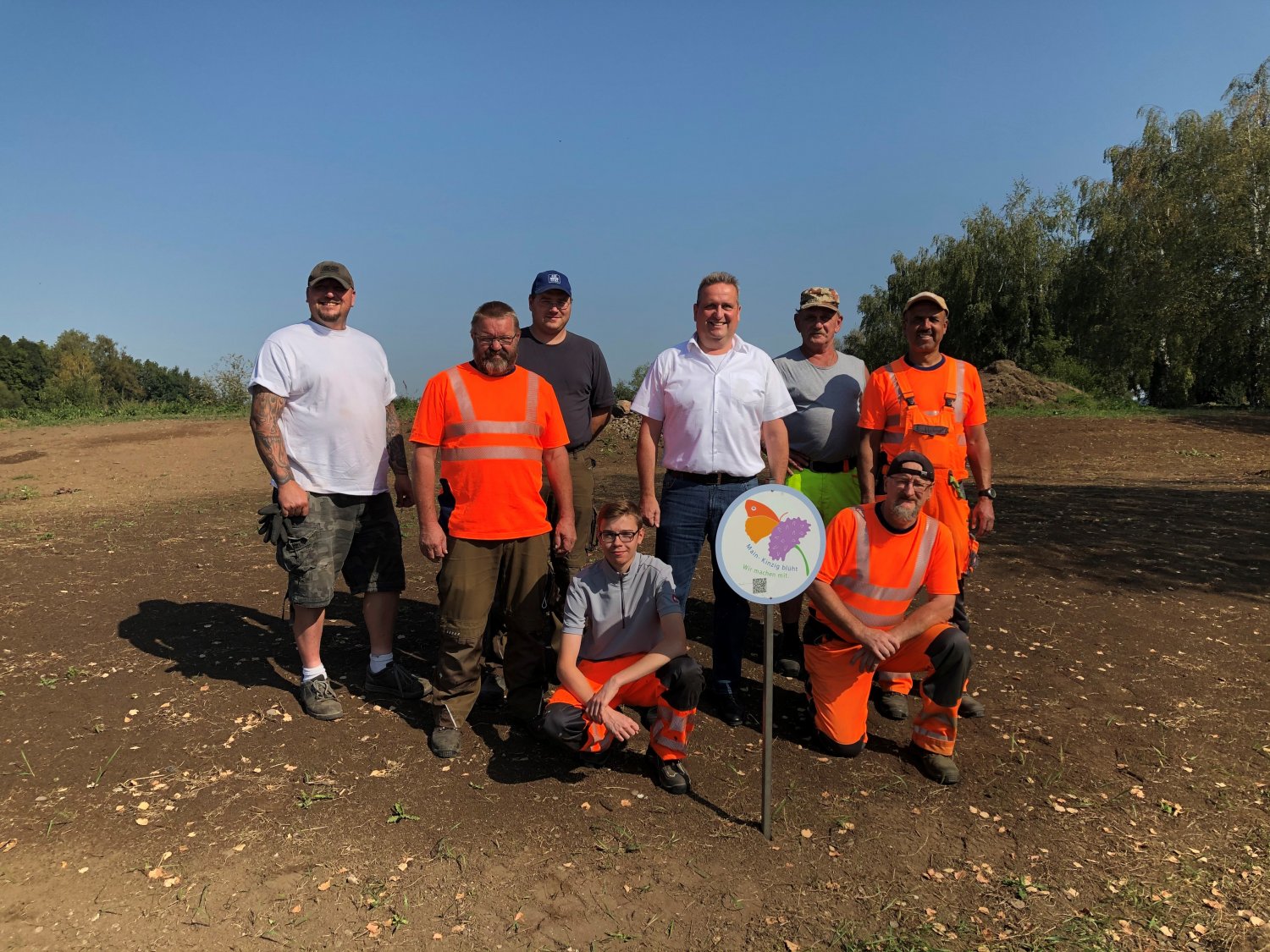 : Bürgermeister Matthias Pfeifer mit seinem Bauhof-Team