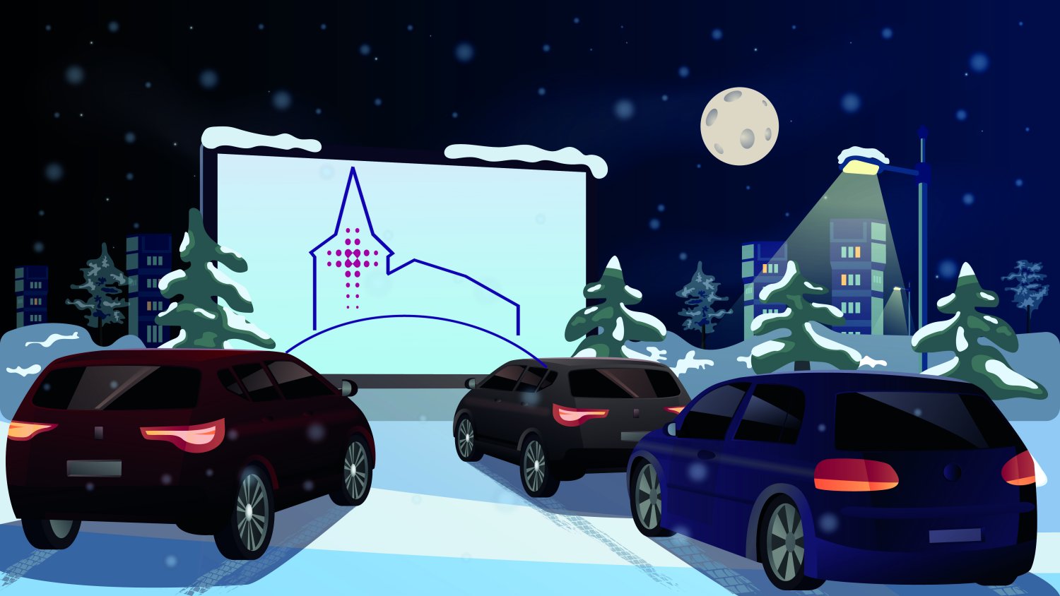 Statt in der Kirche findet der Weihnachts-Gottesdienst in diesem Jahr aufgrund der Corona-Pandemie im Autokino statt.
