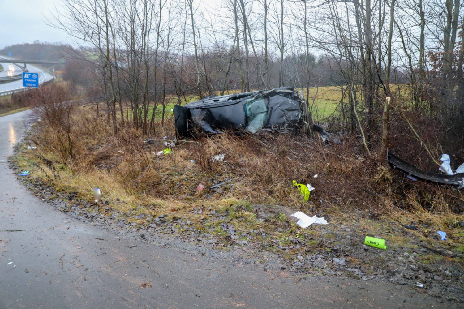 Die A66 war aufgrund des Unfalls voll gesperrt.