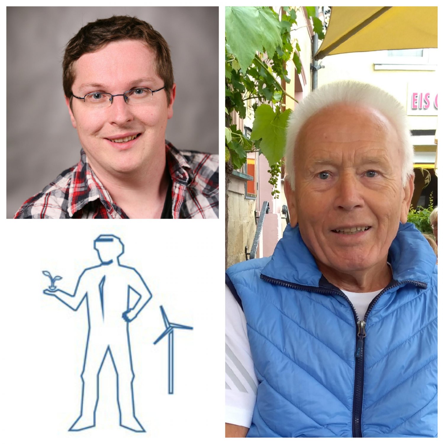 Ronny Eckert-Storch (links oben) und Gerd Sohn (rechts) schlagen einen Klimamanager für Wächtersbach vor. Links unten das „Umweltlogo“ der Freien Wächter.