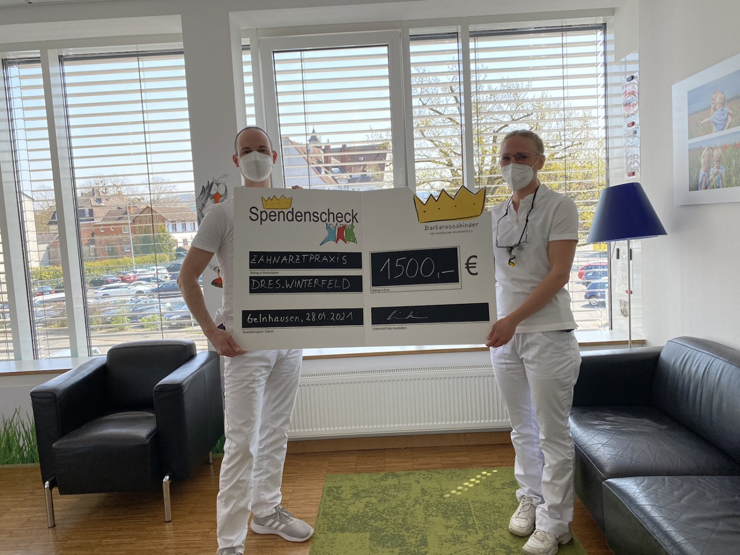 1.500 Euro fließen dank der Spende in die Umgestaltung der Dachterrassen der Kinderklinik.