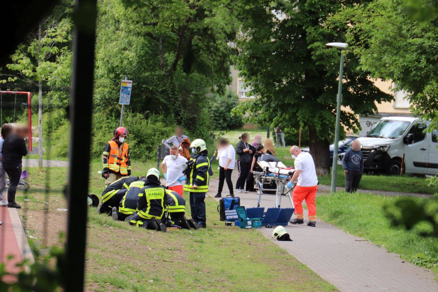 Einsatz für die Rettungskräfte auf einem Hanauer Spielplatz.