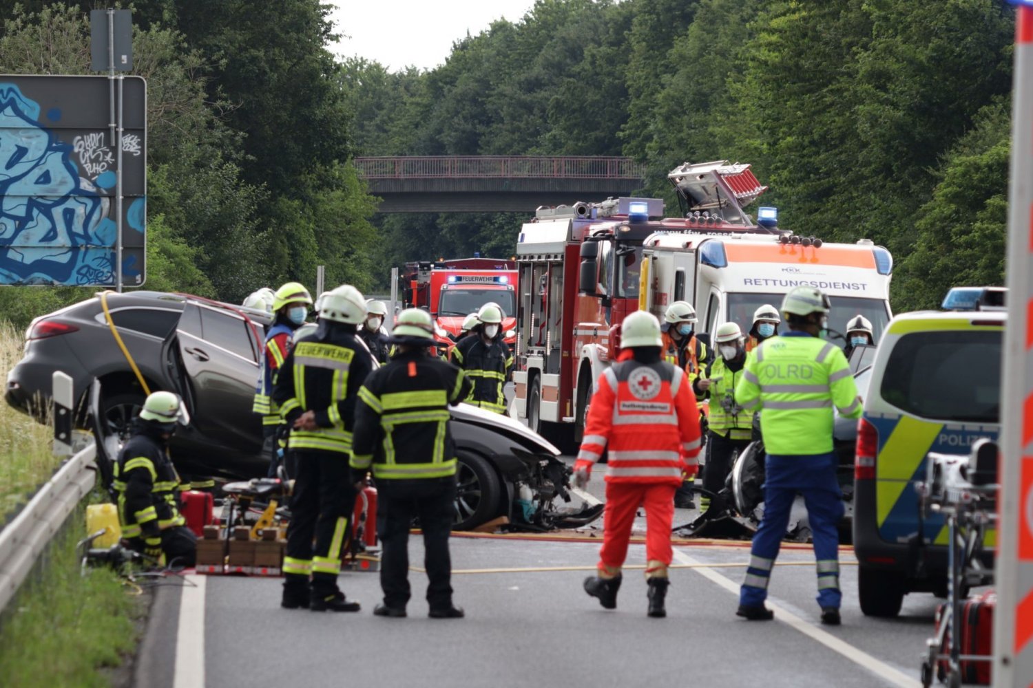 Schwerer Unfall auf der B45.
