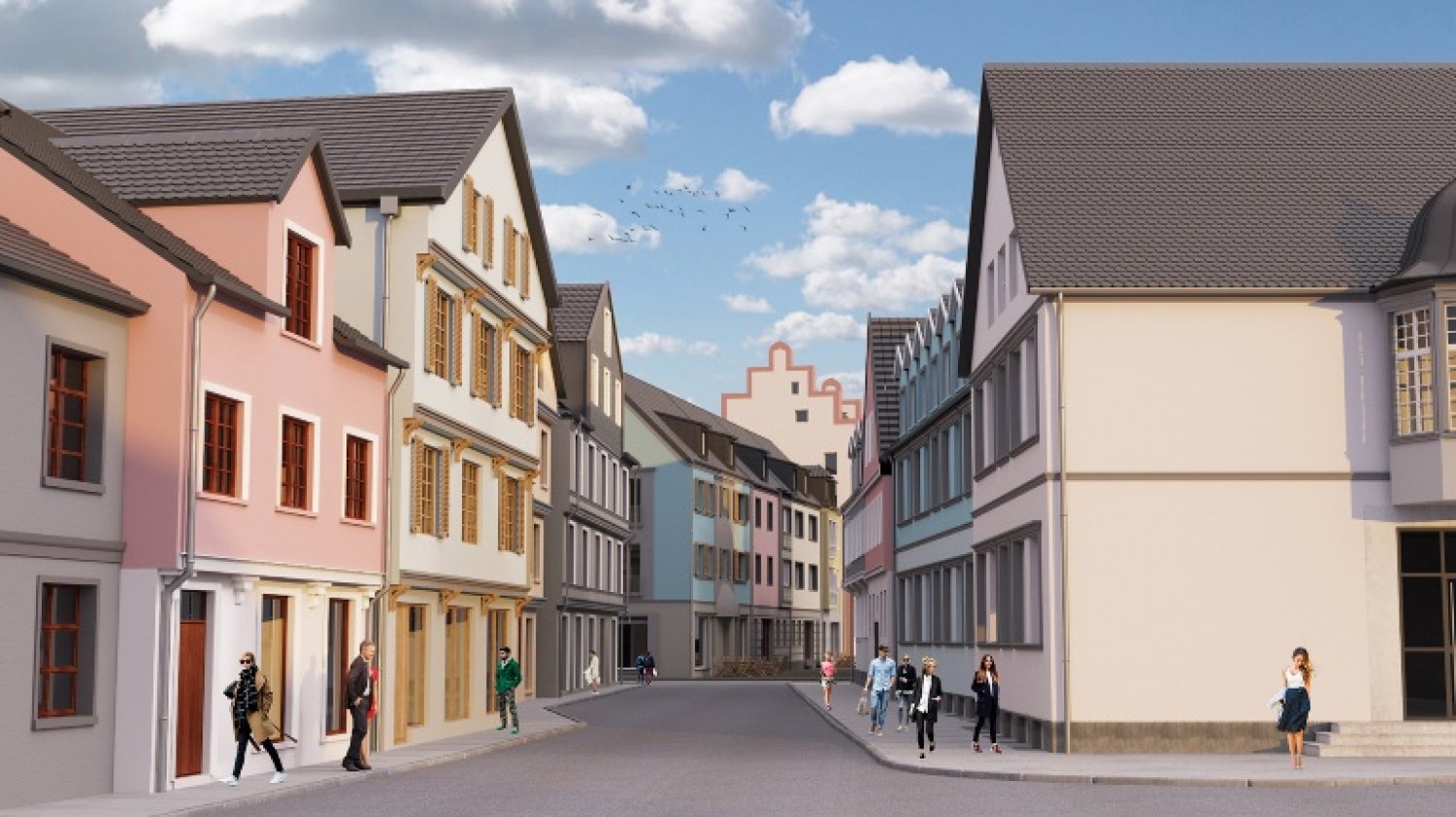 Schöpferischer Nachbau der Häuserzeile – Visualisierung Stadtbild Deutschland e.V.