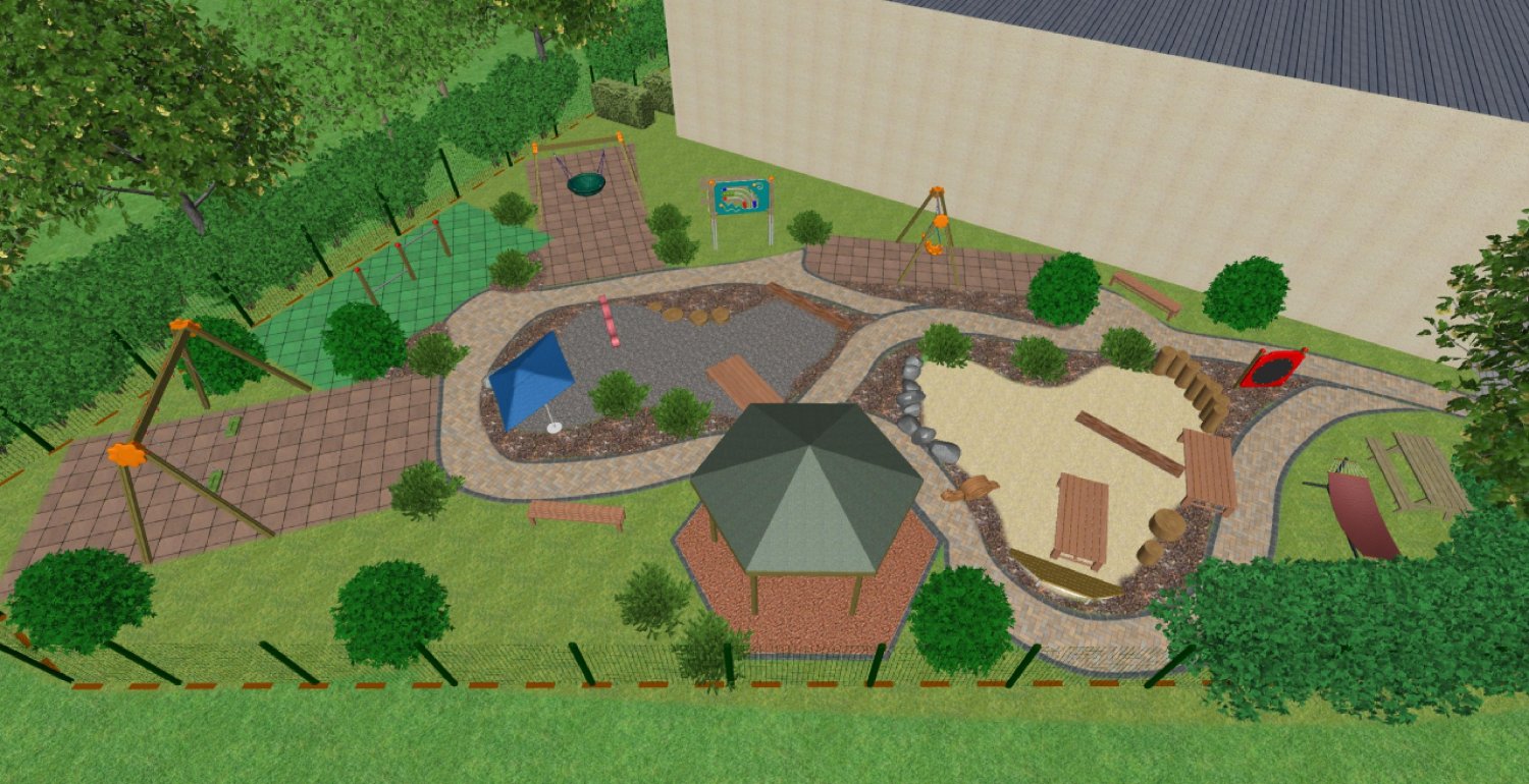 So soll der barrierefreie Spielplatz am Schwanennest aussehen, wenn er fertig ist. Die Stiftung Behinderten-Werk hat für das Projekt erfolgreich um Spenden geworben