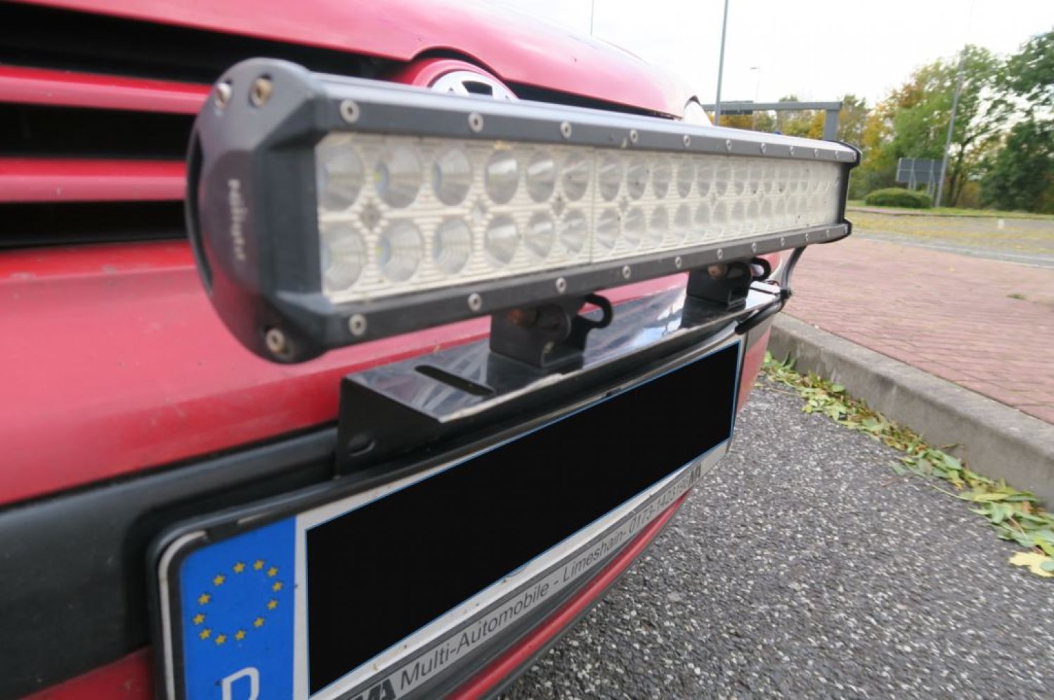 Die Lichtleiste musste abmontiert werden