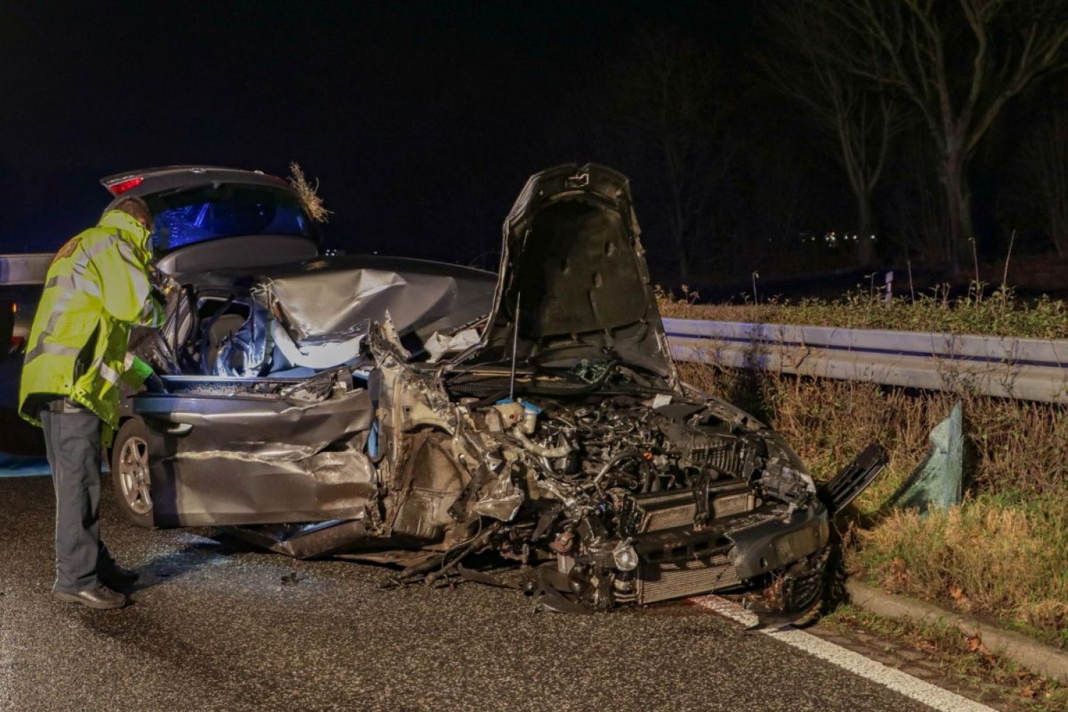 Schwerer Verkehrsunfall am Donnerstagabend auf der A66 bei Gelnhausen.