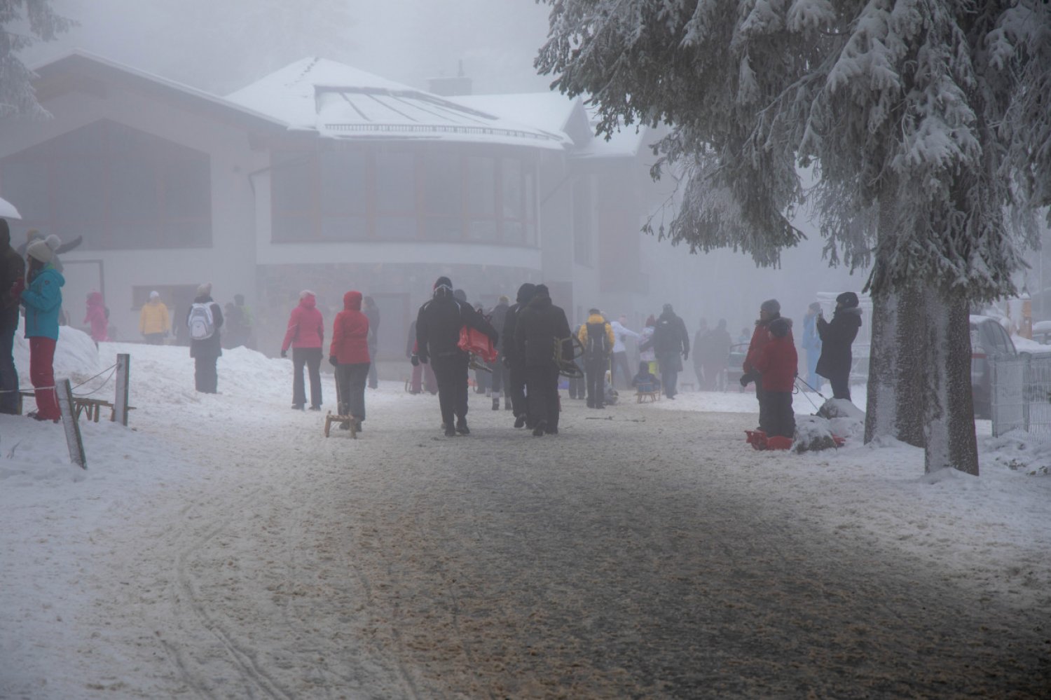 Ein gewohntes Bild auf der Wasserkuppe, wie hier am 1. Januar
