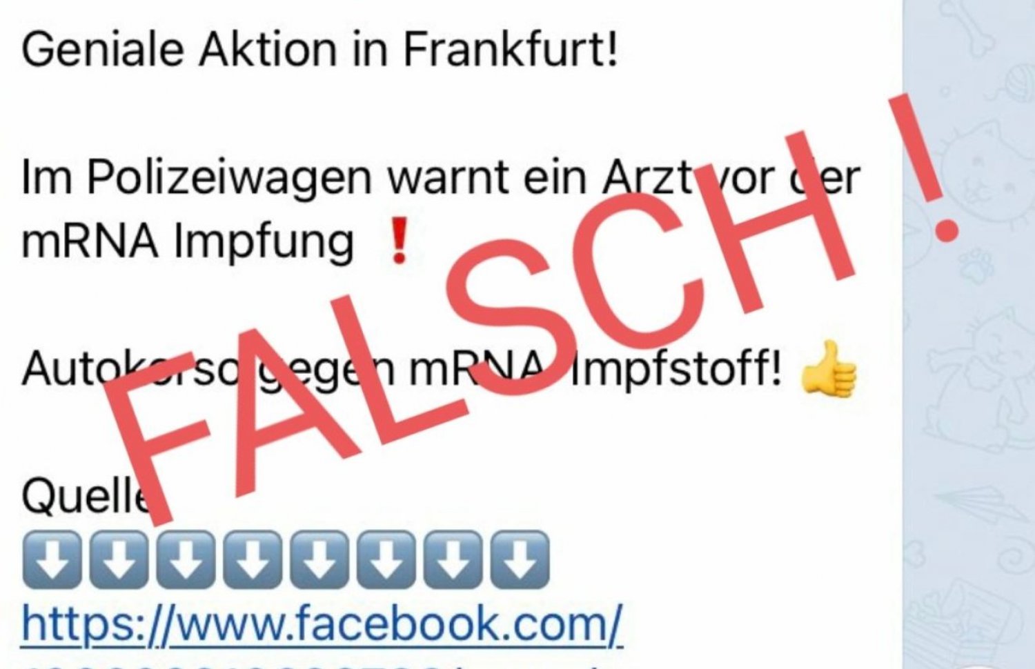 Die Polizei Frankfurt stellt klar: Die Aussage ist falsch!