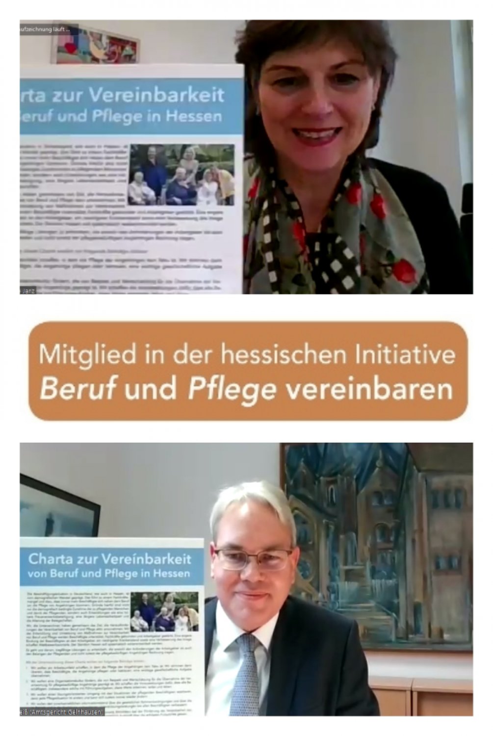 Online-Verleihung der Charta zur Vereinbarkeit von Beruf und Pflege