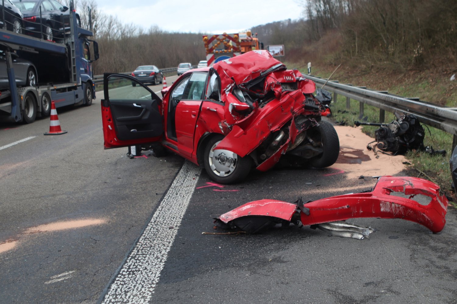 Schwerer Unfall auf der A45