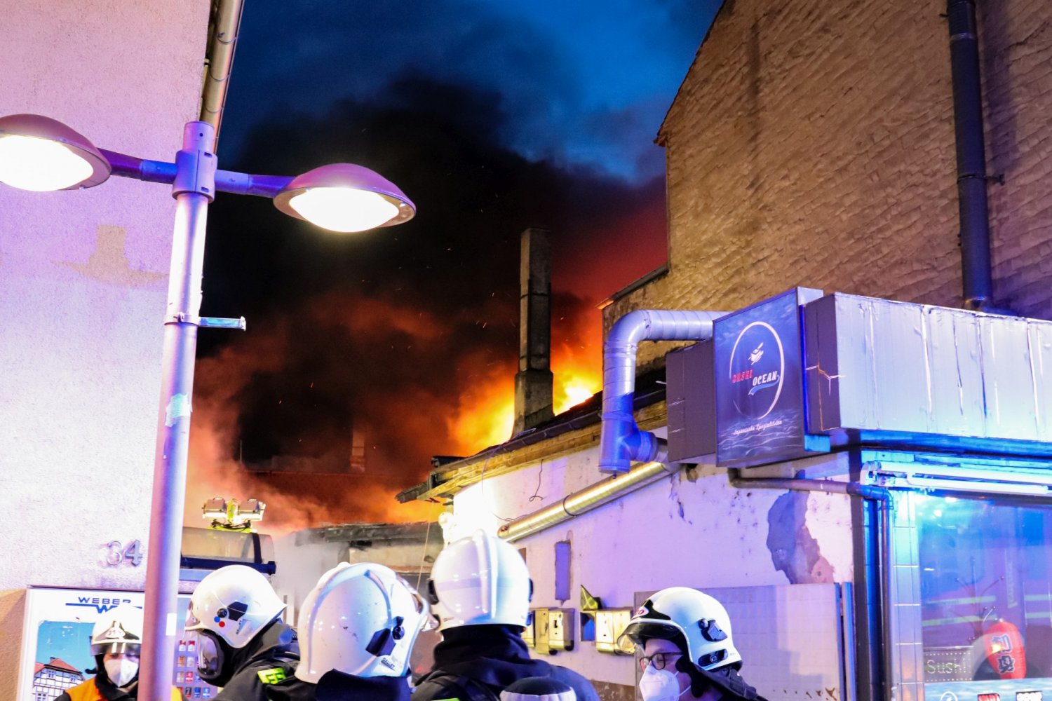 In Großauheim stand ein Haus in Flammen