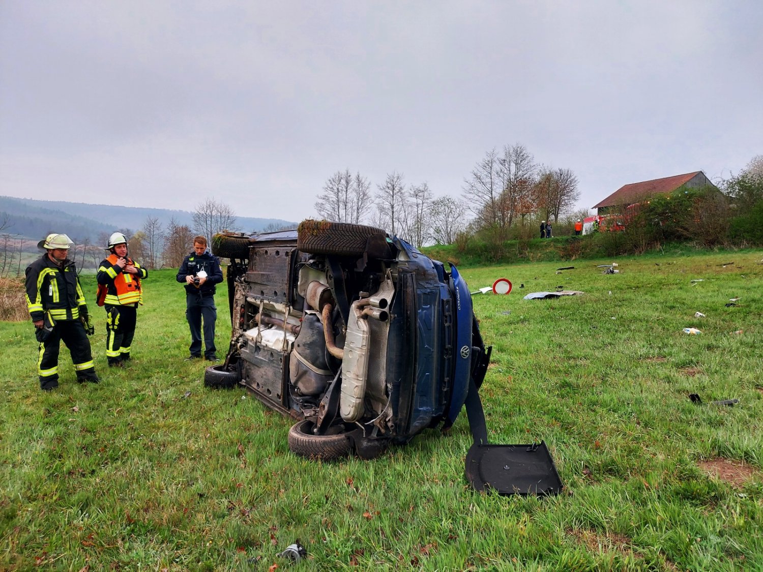 Schwerer Verkehrsunfall am Montagmorgen zwischen Marjoß (Steinau) und Mernes (Bad Soden-Salmünster).