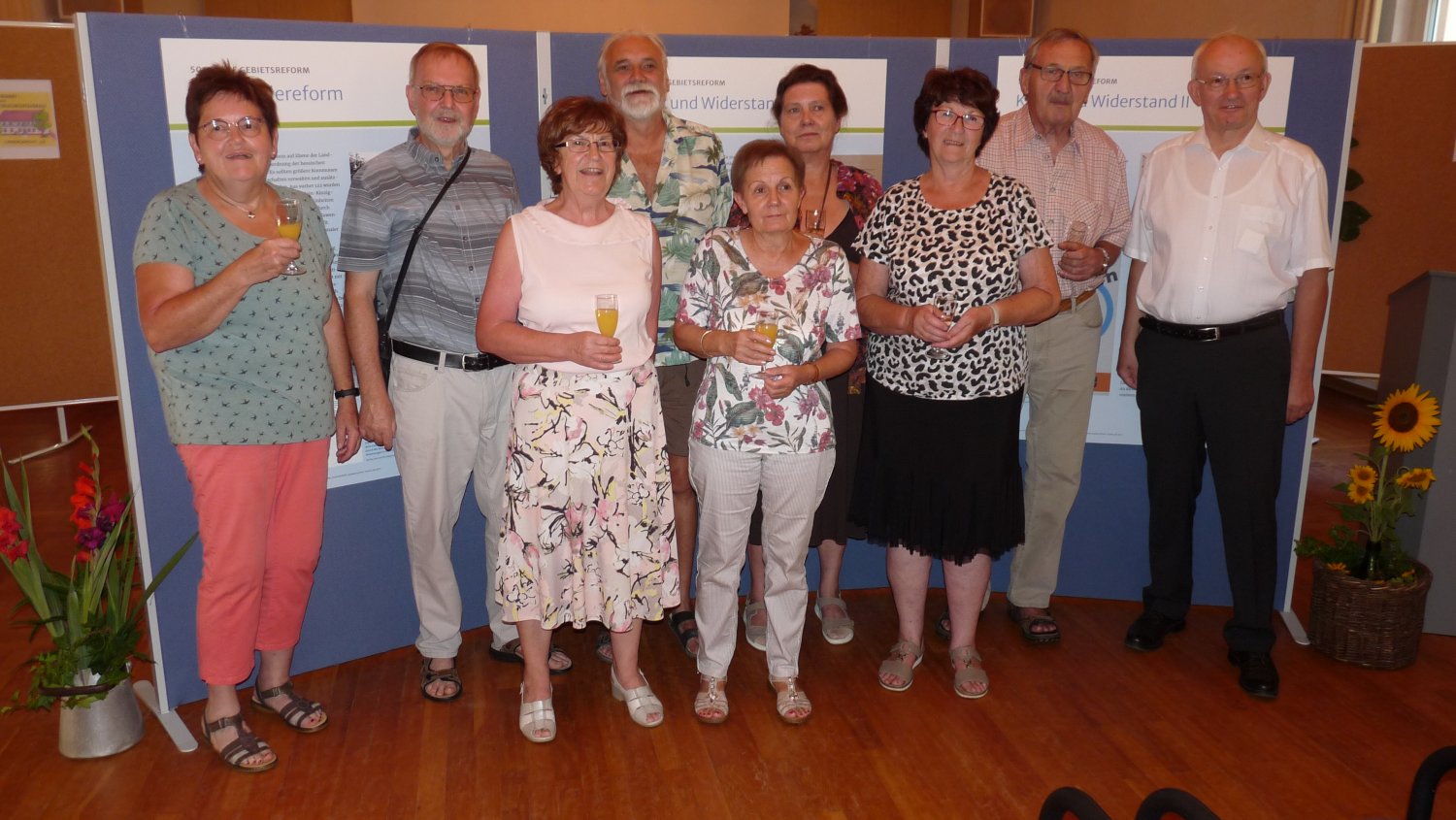 V.l.n.r.: Christel u. Albert Orgas, Helga Schürer, Bernd Weith, Helga Kümmel, Gudrun Weith, Angelika Lehr, Werner Schürer u. Heinz Breitenbach.