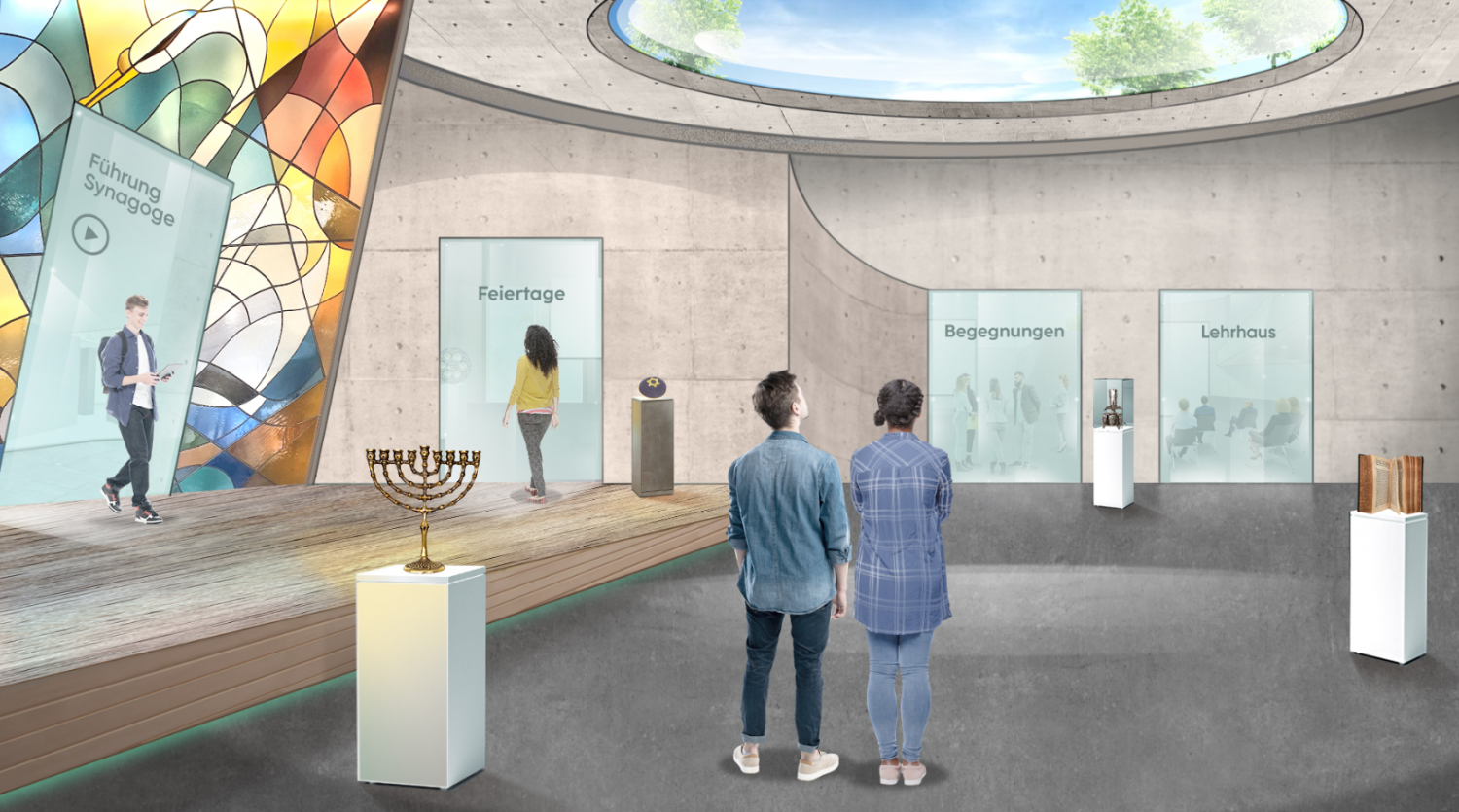 Blick auf die Startseite des virtuellen Rundgangs durch das jüdische Gemeindehaus in Hanau. Mit „Judentum digital“ lassen sich jüdisches Leben und Kultur online erkunden.