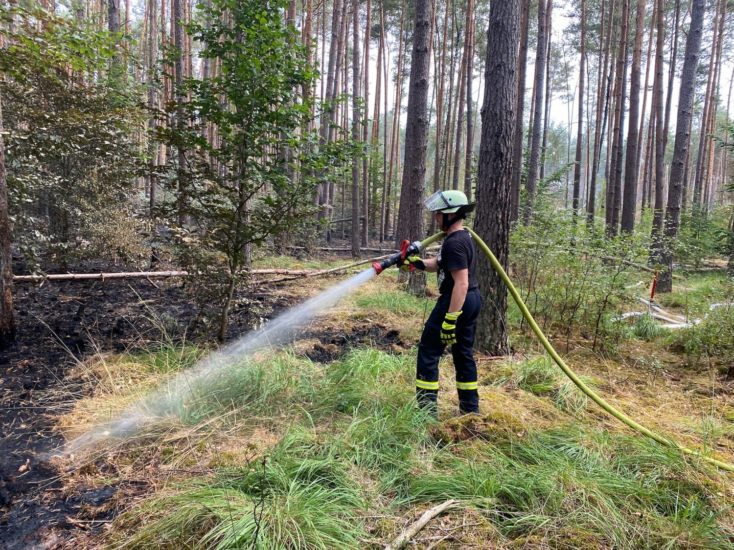 Die Bruchköbeler Feuerwehr unterstützte tatkräftig beim Waldbrand in Münster