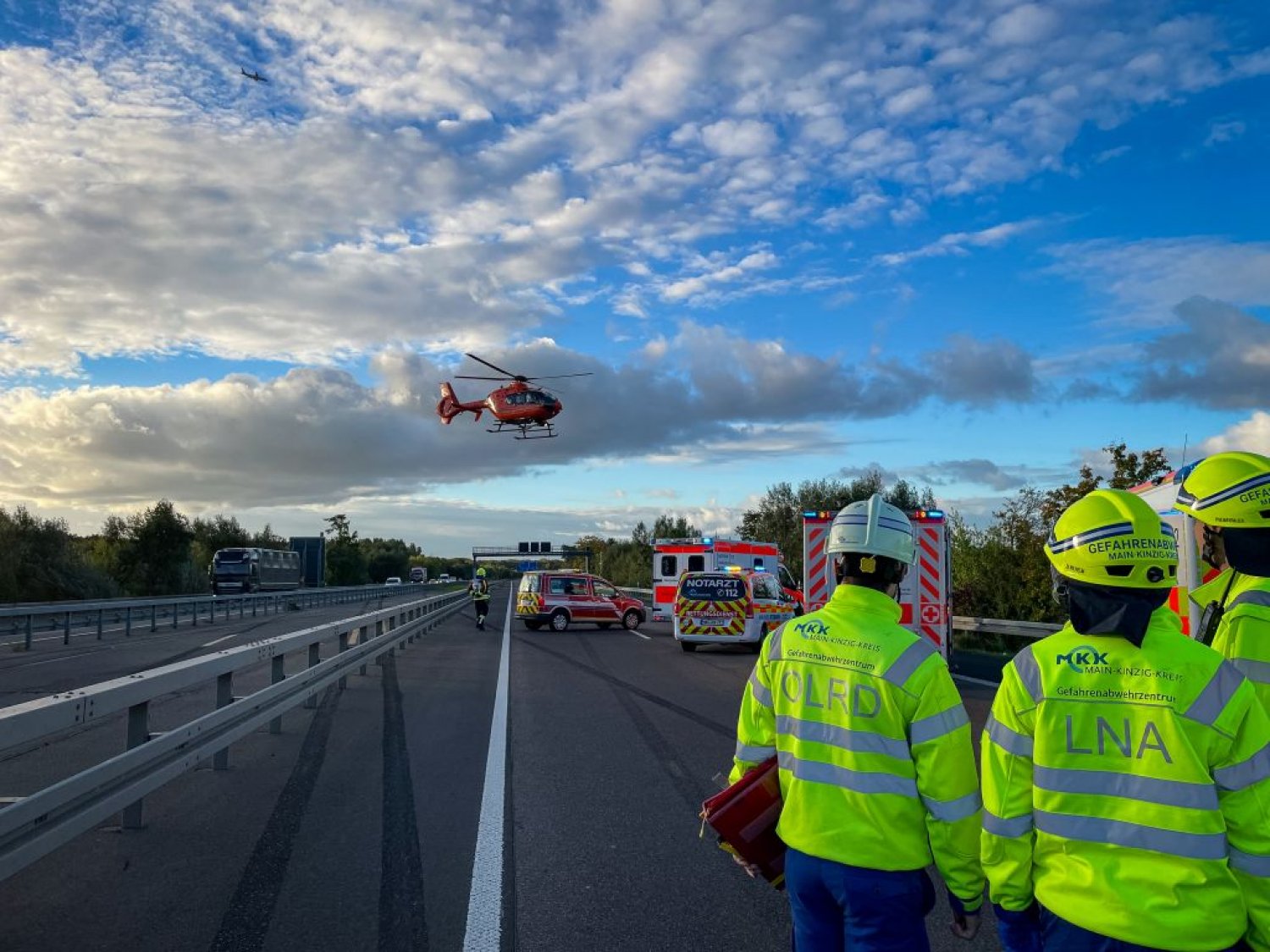 Schwerer Unfall auf A45