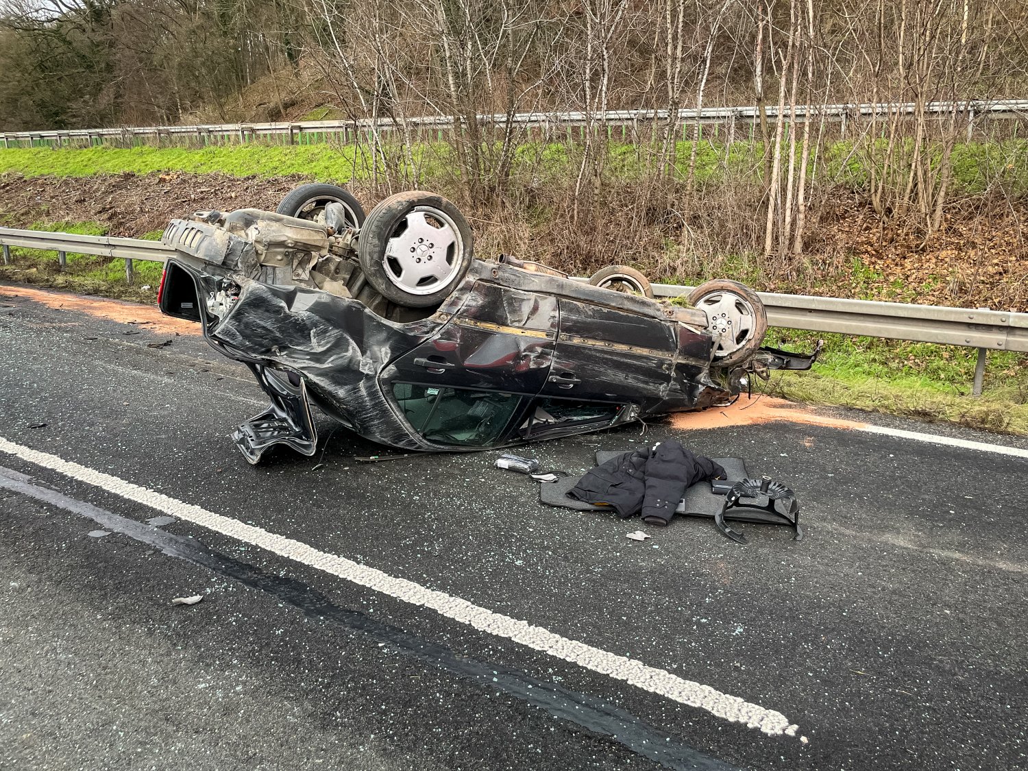 Verkehrsunfall auf der A66 am Silvestermorgen.