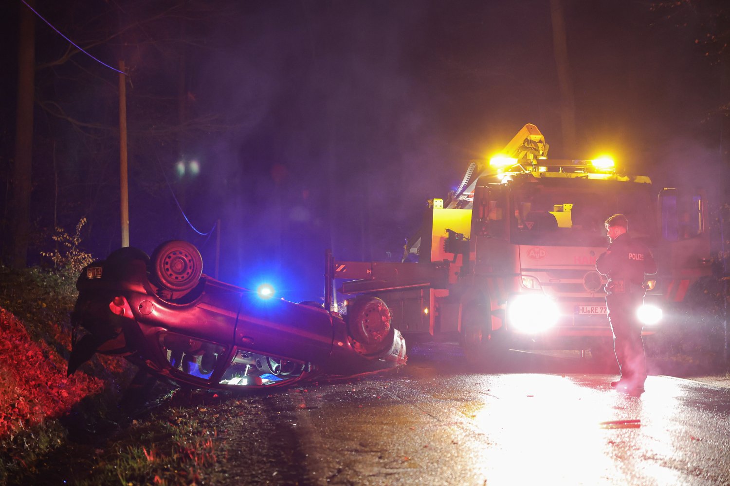 Unfall am Dienstagabend auf der L 3189 zwischen Ronneburg-Altwiedermus und dem Abzweig nach Büdingen-Calbach.