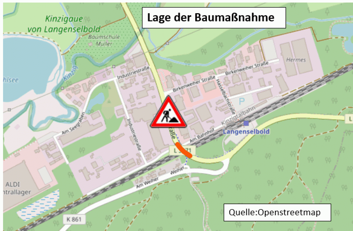 Während der gesamten Bauzeit erfolgt die Verkehrsführung über eine verkehrsabhängig gesteuerte Baustellenampel.