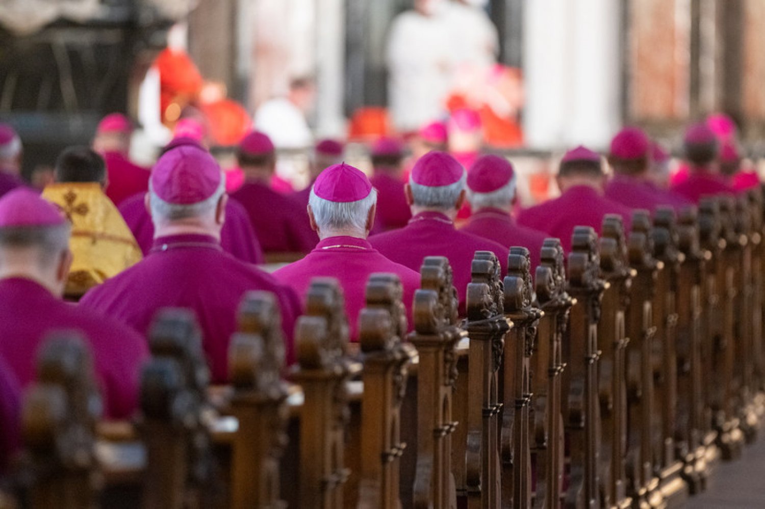 Die deutschen katholischen Bischöfe beim Gottesdienst zum Auftakt der traditionellen Herbstvollversammlung 2022 im Fuldaer Dom. Foto: O|N - Archiv / Martin Engel