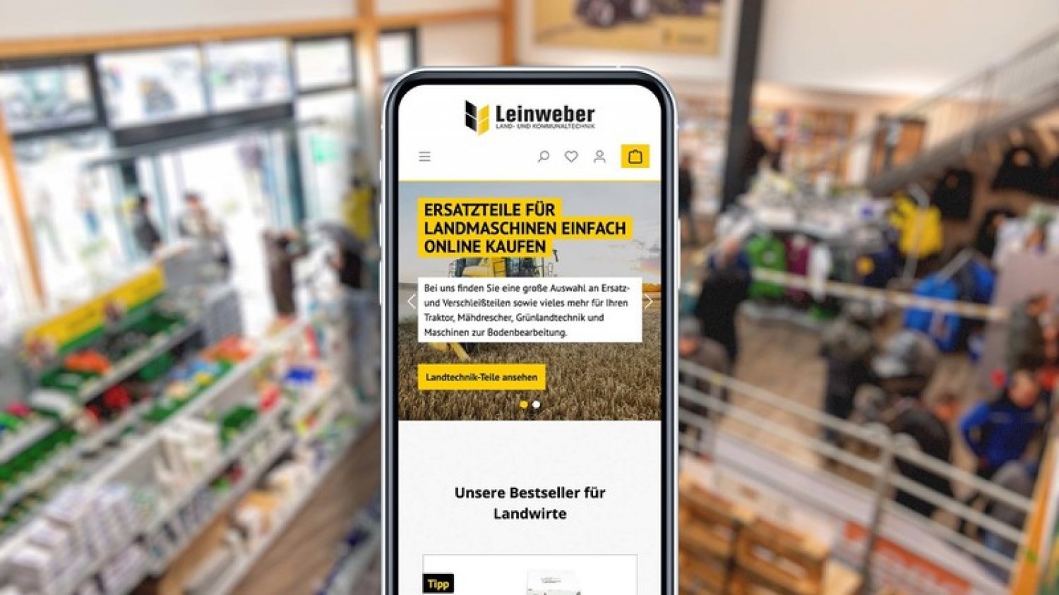 Ab jetzt gibt es den Webshop für Landwirte made in Neuhof Foto: Leinweber Landtechnik
