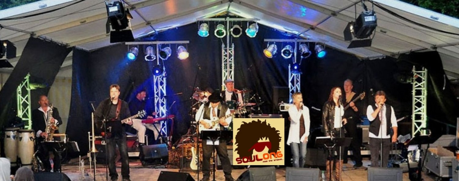 SOULONG – die regional bekannte „Funk-Groove-Soulformation“ spielt am 14. Juli im Bürgerhaus-Park Lieblos.