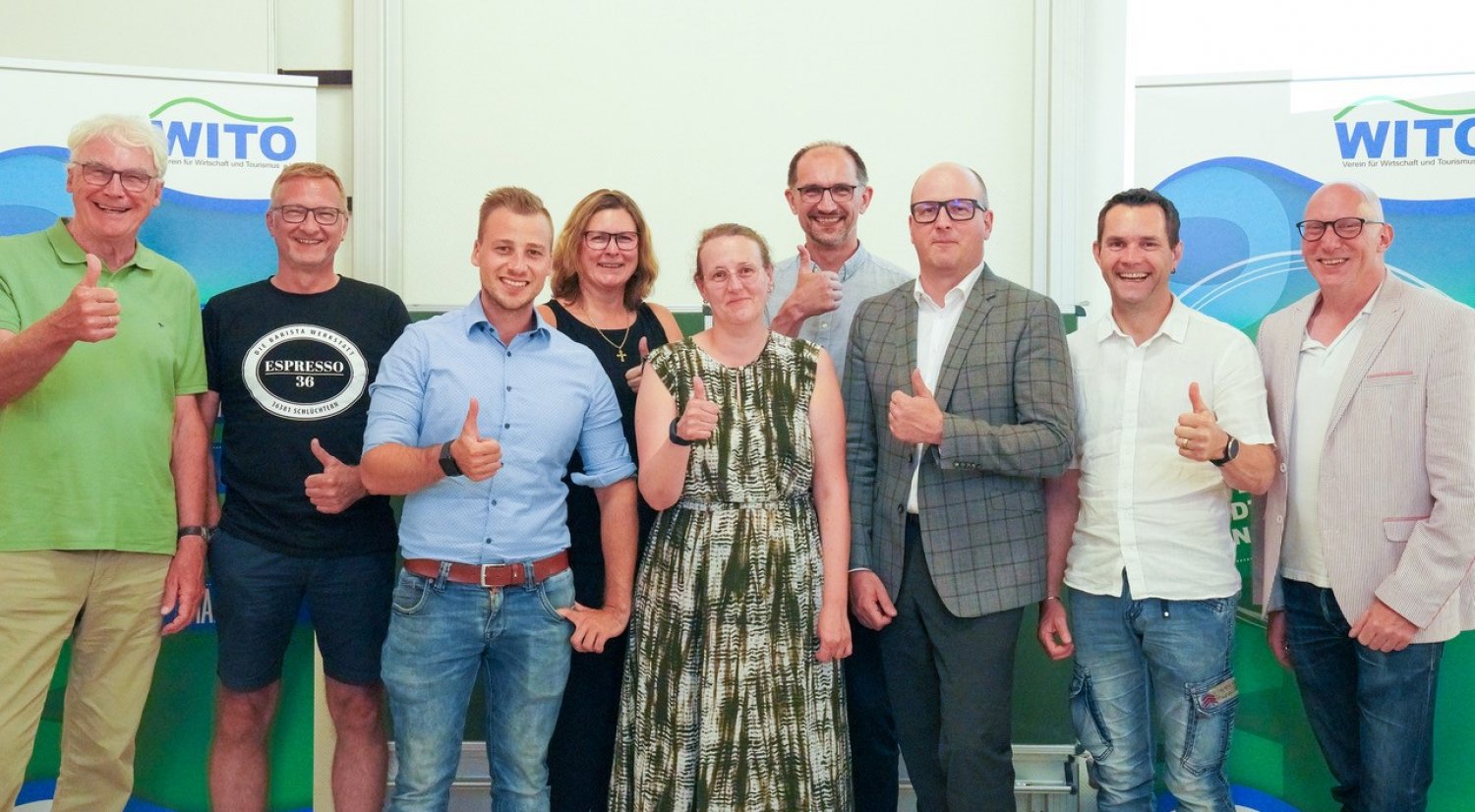 Der neue WITO-Vorstand mit (von links) Gerd Neumann, Andreas Heil, René Bug, Kerstin Baier-Hildebrand, Andrea Hilgert, Axel Ruppert, René Daniel, Thomas Krick und Thilo Päch. Auf dem Bild fehlen Wolfgang Stehling, Maximilian King und Markus Deberle.