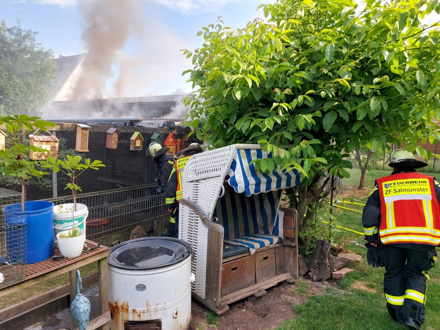 Gartenhüttenbrand am Samstagmorgen in Salmünster.