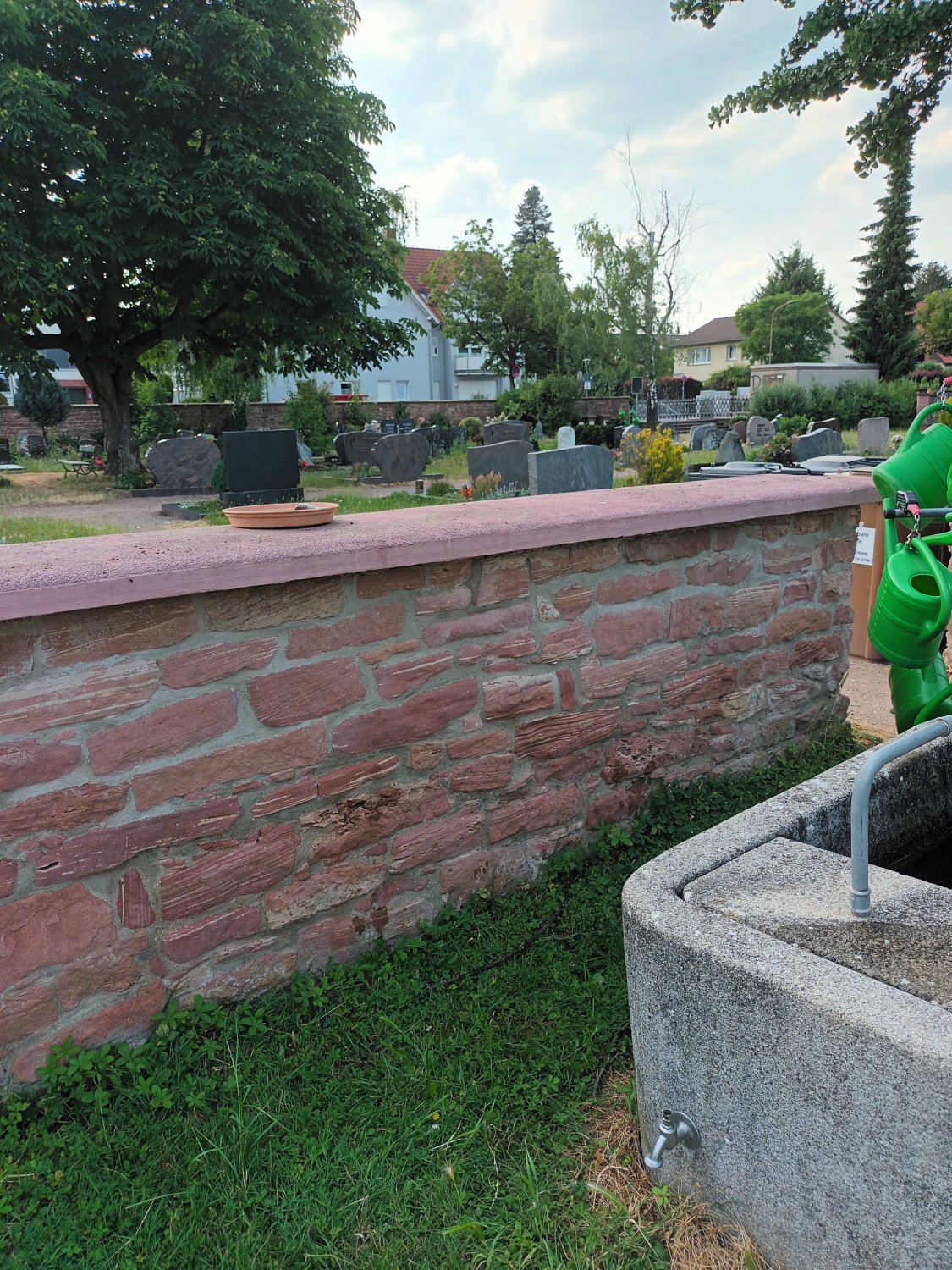 Auch auf den Maintaler Friedhöfen stehen Wasserschalen für Vögel und Kleintiere, die regelmäßig befüllt werden dürfen.