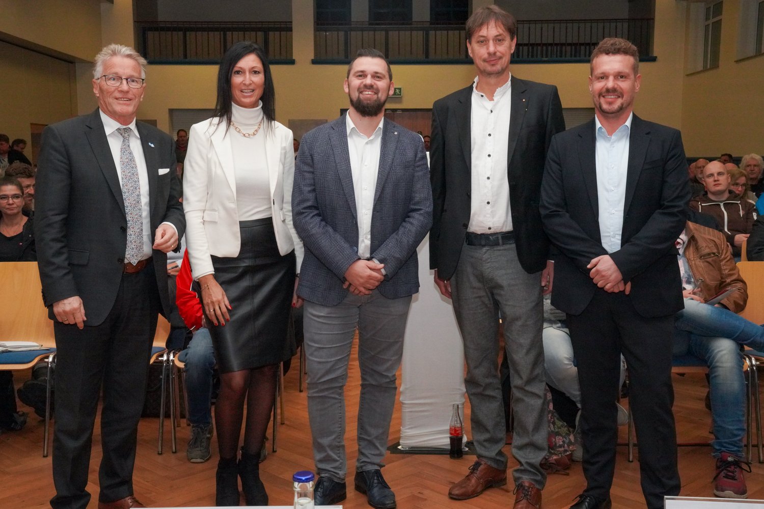 Sie informierten die Sinntalerinnen und Sinntaler: v.l.n.r.: Winfried Ottmann, Simone Roth, Thomas Henfling, Steffen Reith und Andreas Müller.