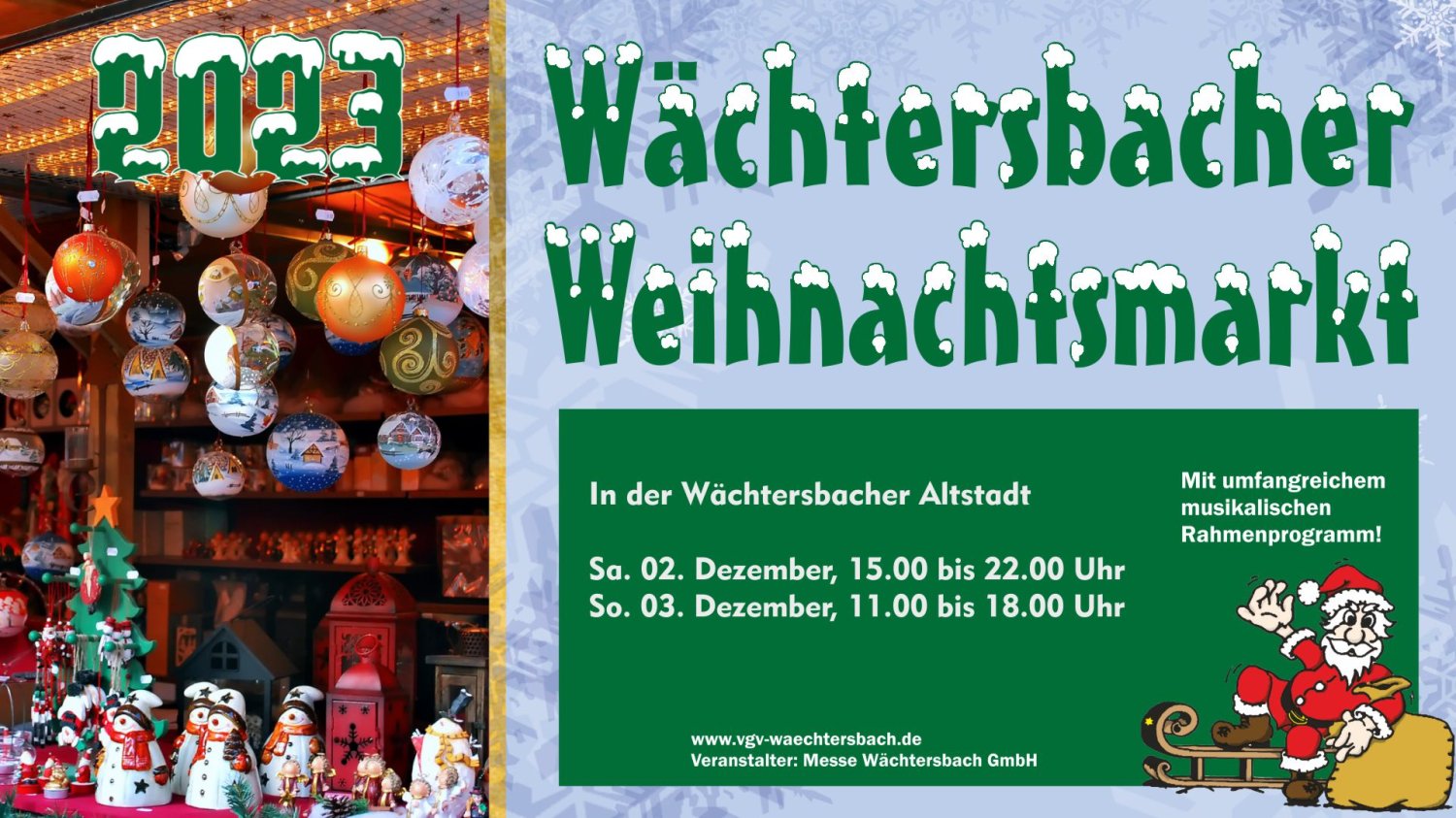 Der 1. Advent bedeutet Weihnachtsmarktzeit in Wächtersbach..