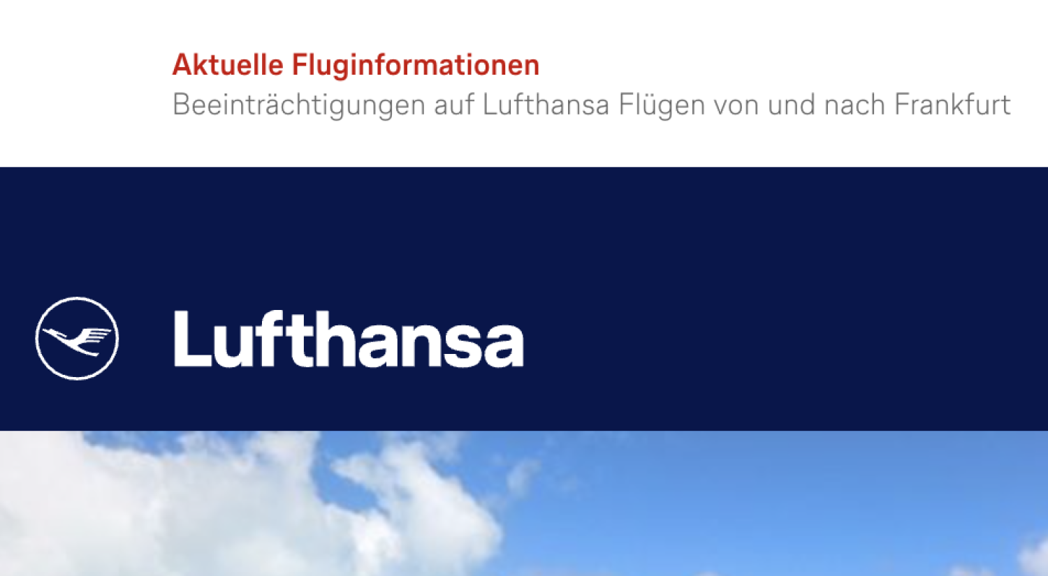 Frankfurt: Störung bei Lufthansa