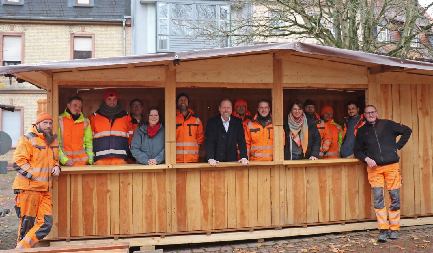 Weihnachtsstadt im Aufbau