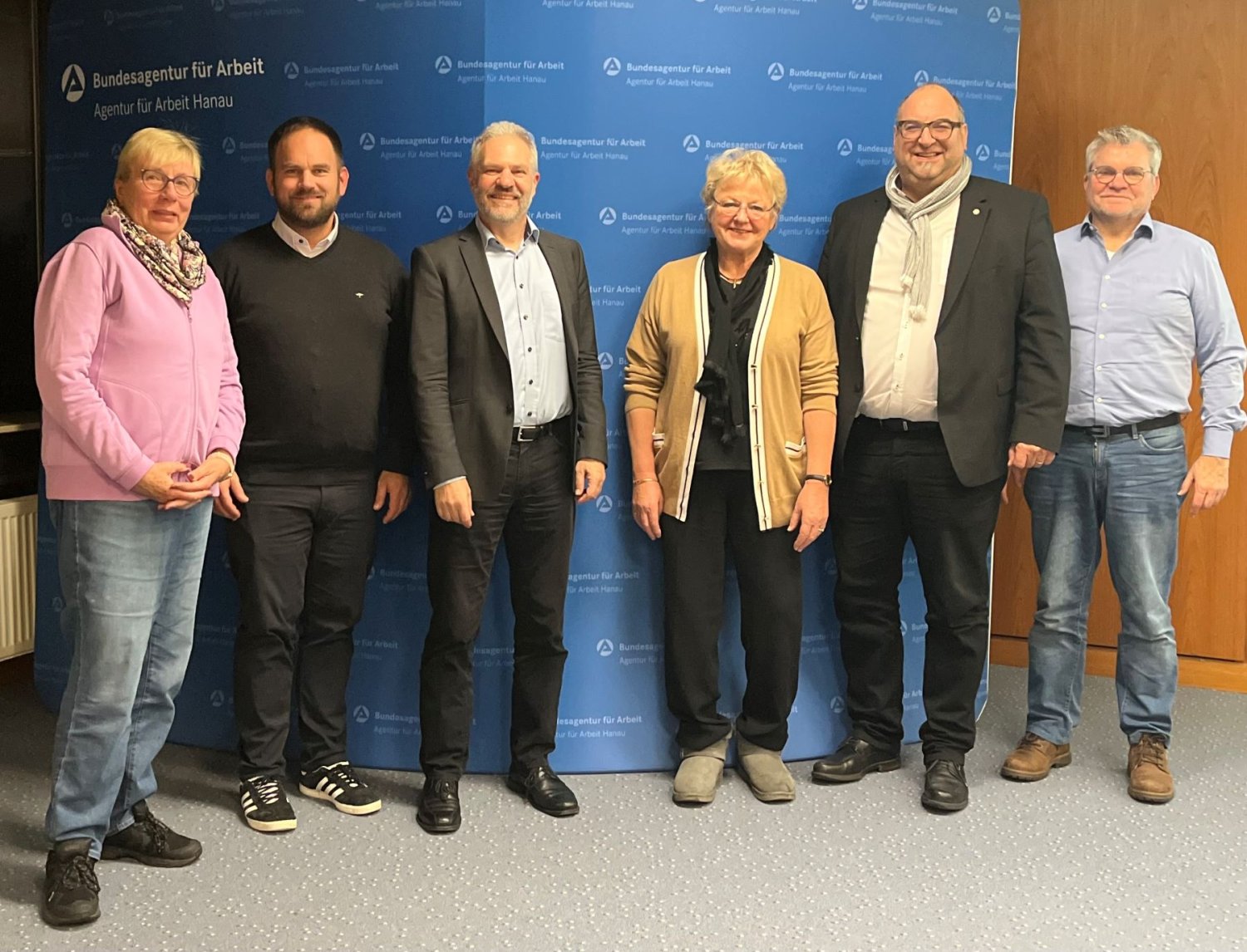V.l.n.r.: Christel Hesse, Stefan Ziegler, Geschäftsführer operativ Markus Milke, Erika Becker, SPD-Kreistagsfraktionsvorsitzender Klaus Schejna und Roland Sahler.