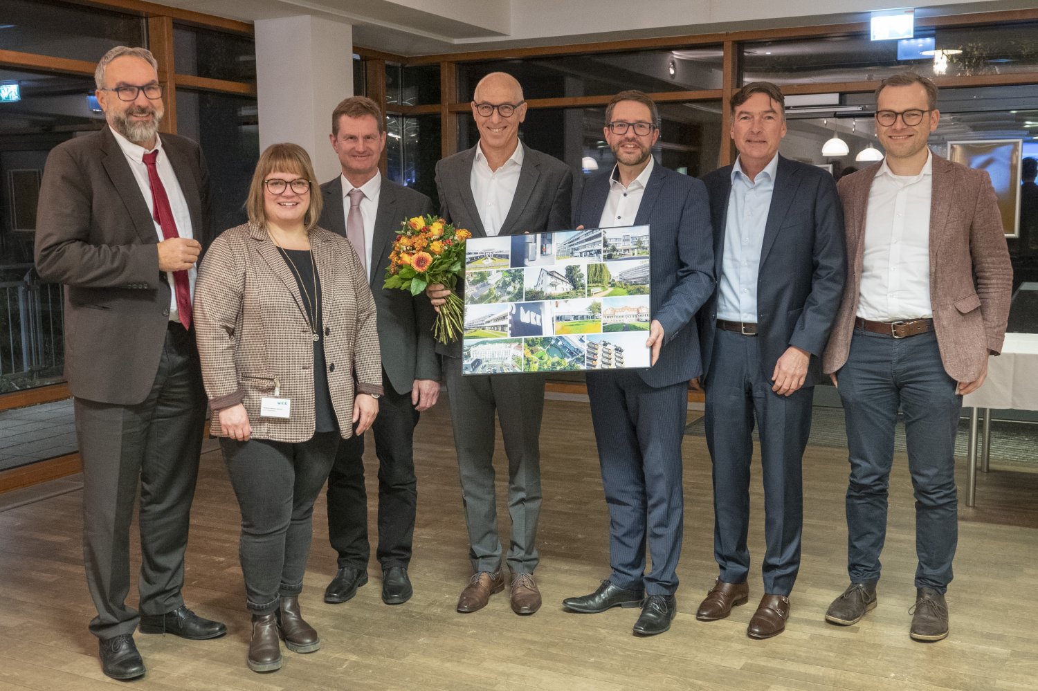 v.l.: Dr. Andreas Schneider, Stefanie Siemon-Gärtner, Dr. Wolfgang Hahn, Dieter Bartsch, Landrat Thorsten Stolz, Prof. Dr. Dirk Meininger und Samuel Palitzsch